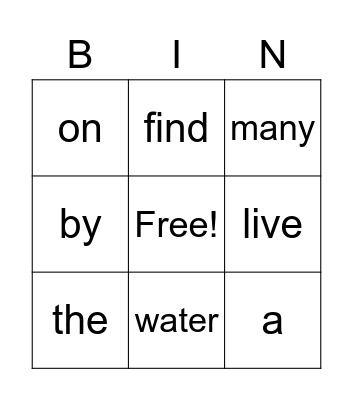 Spelling- Summer List 2 Bingo Card