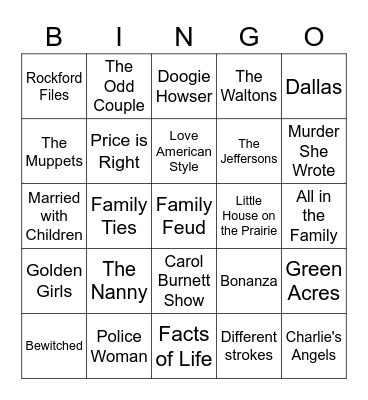 Ultimate TV Bingo 2 Bingo Card