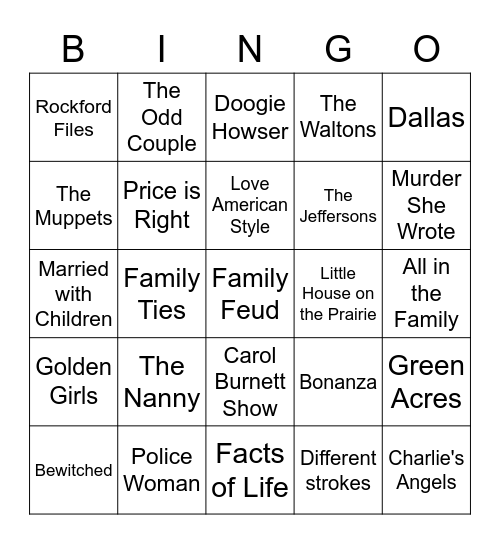 Ultimate TV Bingo 2 Bingo Card