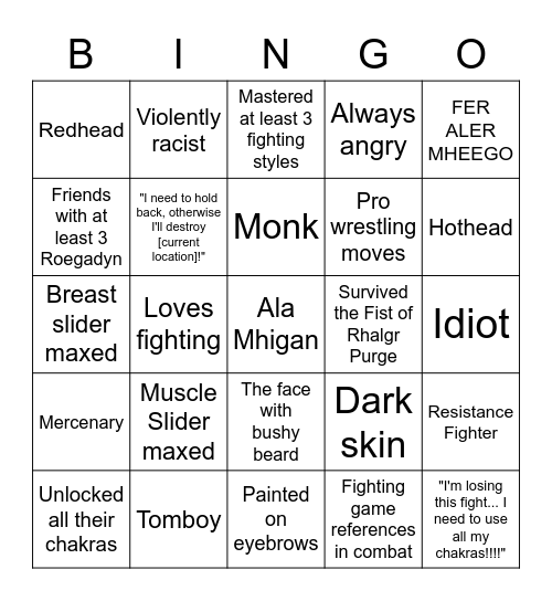So you play a Highlander Bingo Card