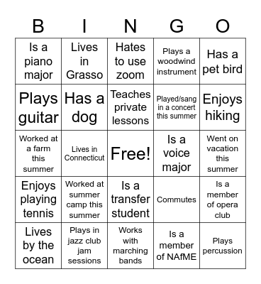 Get the signature of someone who... Bingo Card