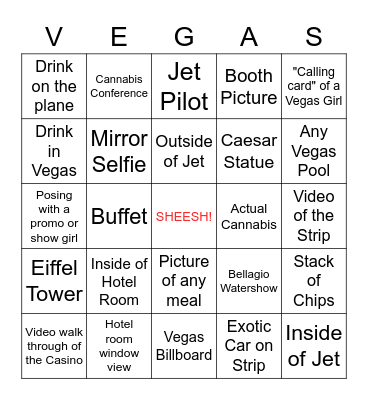 Vegas NATE Bingo Card