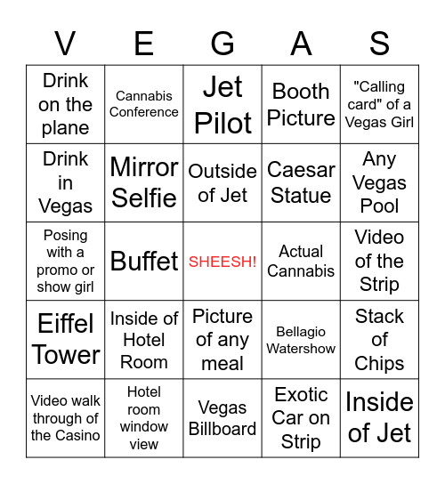 Vegas NATE Bingo Card