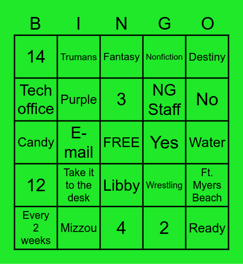 Get to know your library! Bingo Card