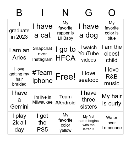 HUMAN BINGO 2021 - 2022 Bingo Card