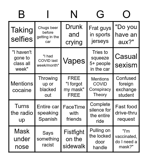 @ride_trips Back to School Bingo Card