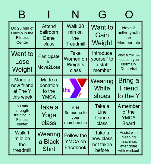 Bingo Monthly Challenge Bingo Card