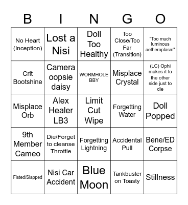 TEA 2 Bingo Card