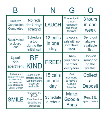 Sales Bingo Card