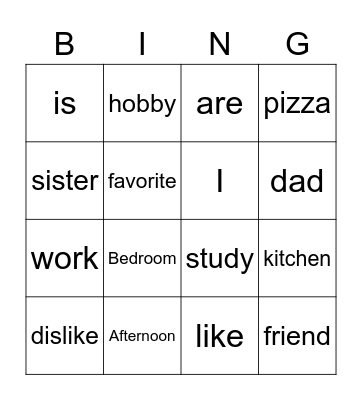 Review A1 Bingo Card