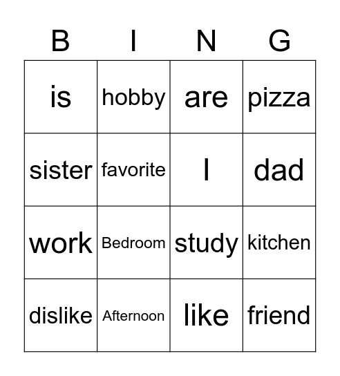 Review A1 Bingo Card