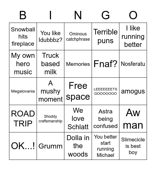 Vaughan Trip Running Gag™ Bingo Board (Official release Ver. 1.7) Bingo Card