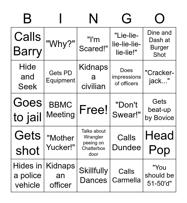 Chatterbox Bingo My Friend! Bingo Card