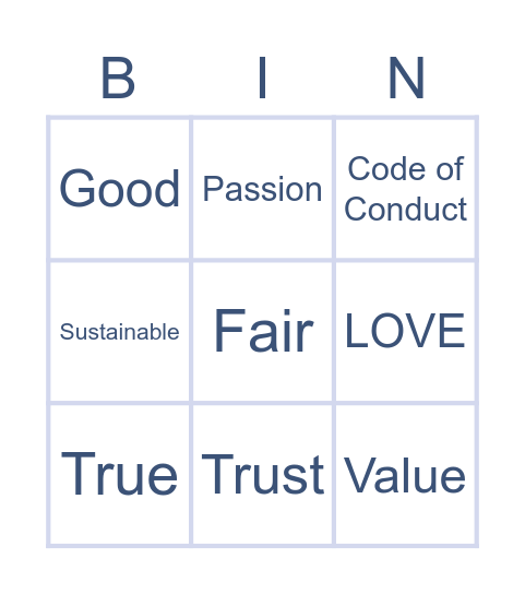 Quality Sustainable คุณค่า คุณภาพ คุณธรรม Bingo Card