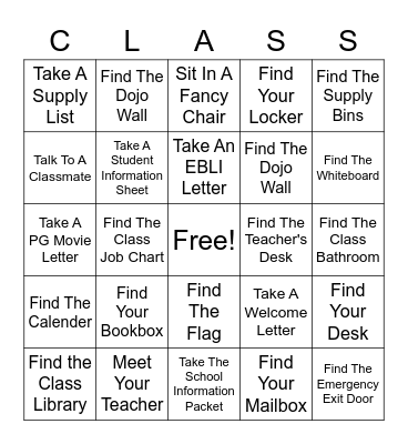 Open House BINGO Card