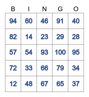Mental Calculations Strategies Bingo Card