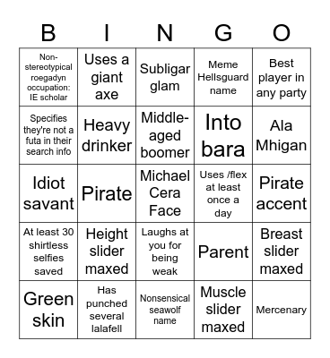 So you play a Roegadyn Bingo Card