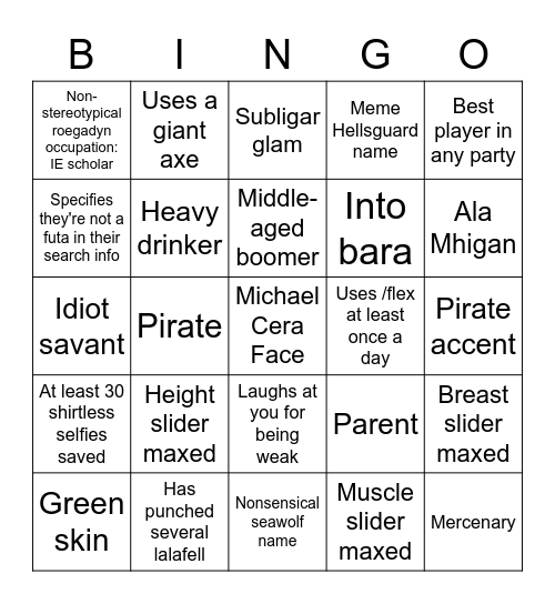 So you play a Roegadyn Bingo Card