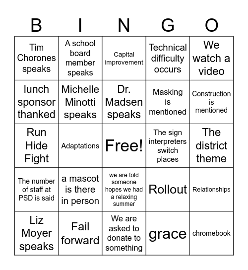 Opening 2023 Bingo Card