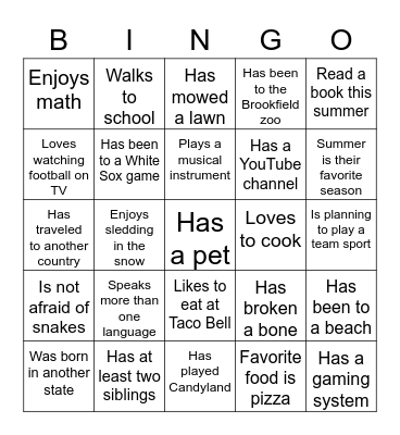 Find Someone Who... Bingo Card