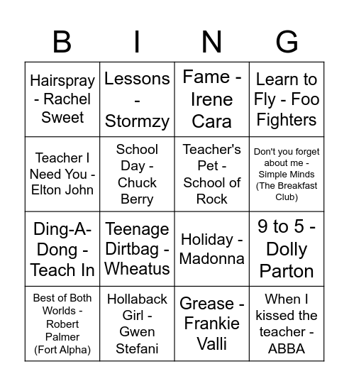 Start het schooljaar! Bingo Card