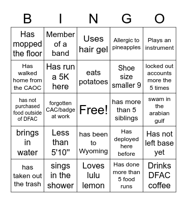 ISARC Bingo Card