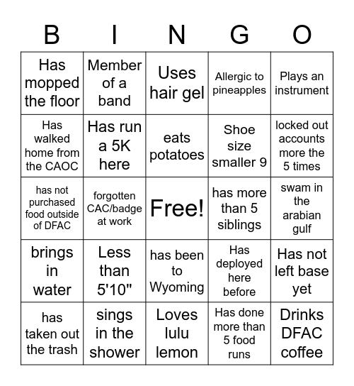 ISARC Bingo Card