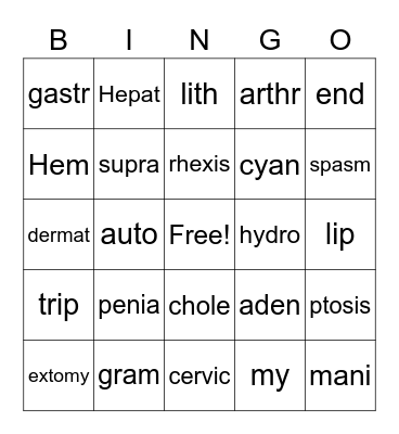 Lesson 1-3 Bingo Card