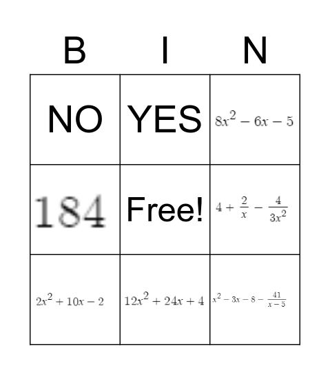 Unit 1 Bingo! Bingo Card