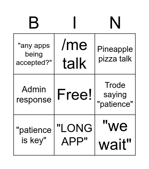 ECHORP pre-Allowlist-chat Bingo Card