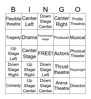 Theater Bingo Card