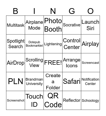 iPads In Education Bingo Card
