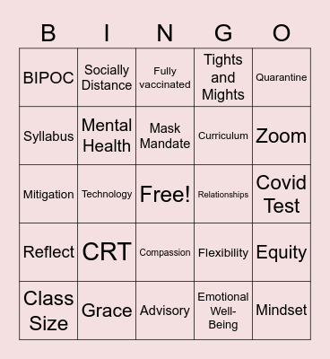 Staff Development SS Bingo! Bingo Card