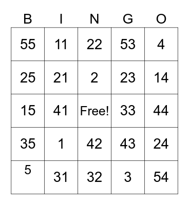 Fall Fest BINGO Card