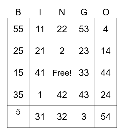 Fall Fest BINGO Card