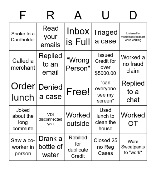 Virtual Bingo Card