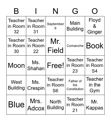 Madison Challenge Bingo Card