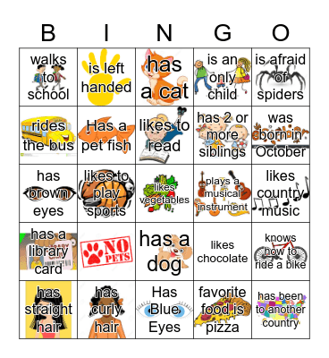 Get to know you bingo Card