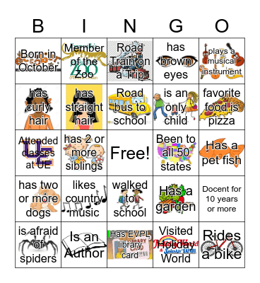 About you! Bingo Card