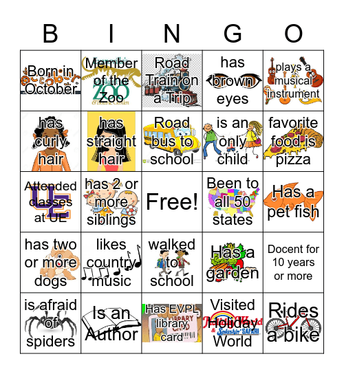 About you! Bingo Card