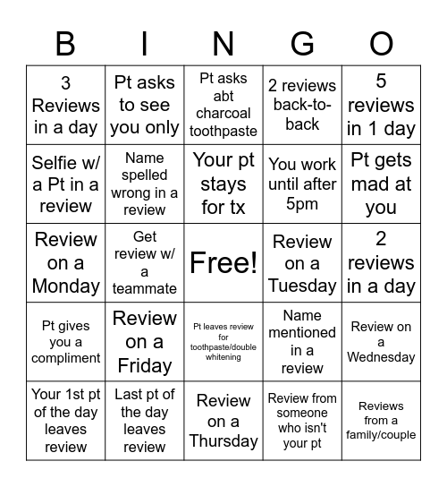 September Review Office BINGO! Bingo Card