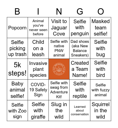 Into the Wild Bingo! Bingo Card