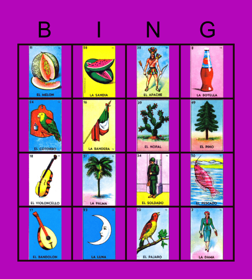 Loteria Bingo Card