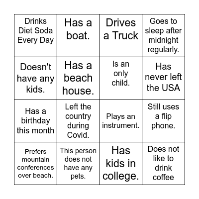 Clerk-O Bingo Card