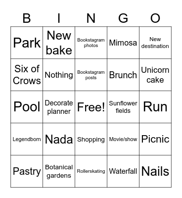 Staycation Bingo Card
