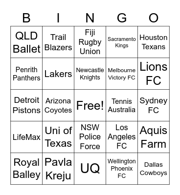 FUSION BINGO Card