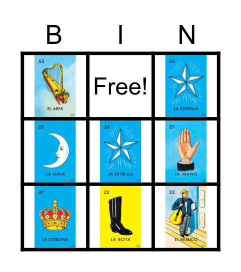 Loteria (Bingo) Bingo Card