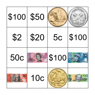 Money Bingo! Bingo Card