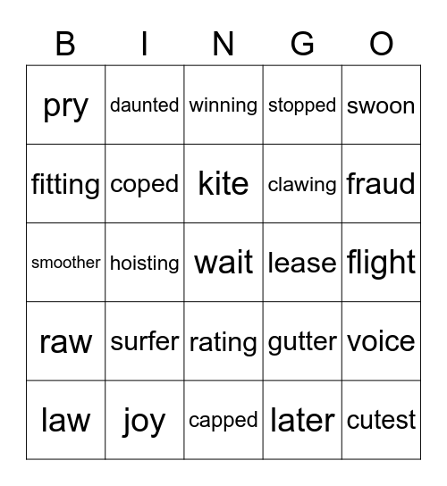 MacqLit Part E Revision 26-31 Bingo Card