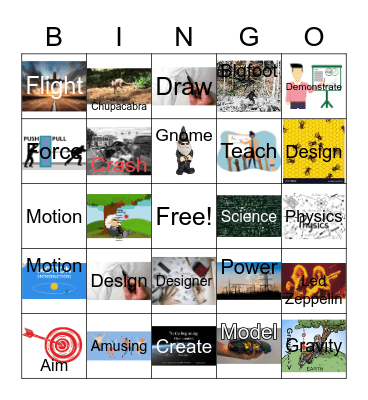 Video Game Physics Bingo Card